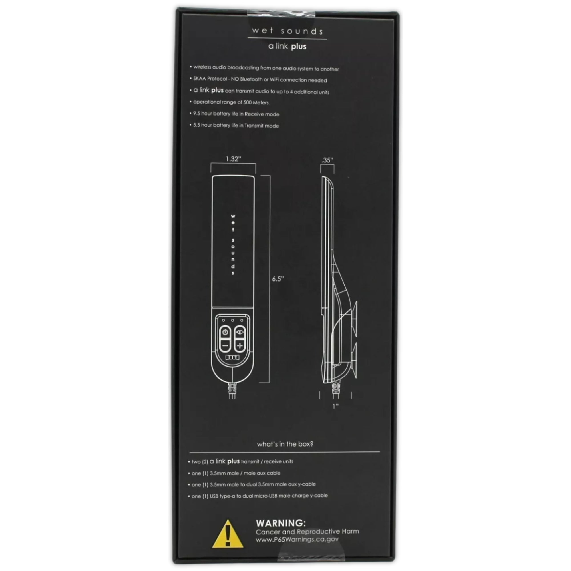 Kit Transmisor Receptor Inalámbrico Marino Wet Sounds AL-SR-V2 A-Link Plus