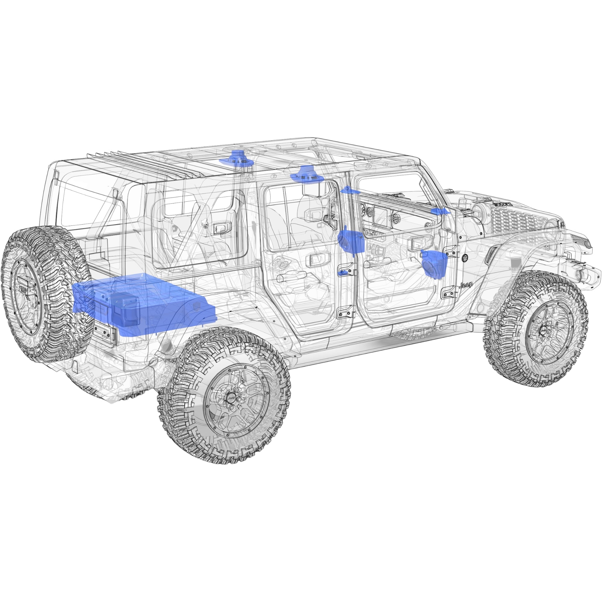 Kit de Audio Wet Sounds JEEP-JL-LVL1-C Jeep Wrangler 2018 a 2023
