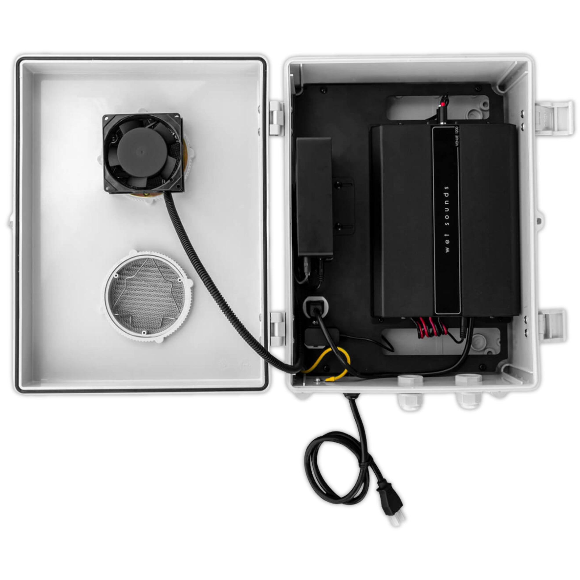 Amplificador de 4 canales con gabinete Wet Sounds VS-AMPLIFIER SYSTEM-4 110v, 1200W Venue Series