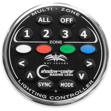Controlador de caja negra LED RGB de 4 zonas Wet Sounds WS-4Z-RGB REMOTE