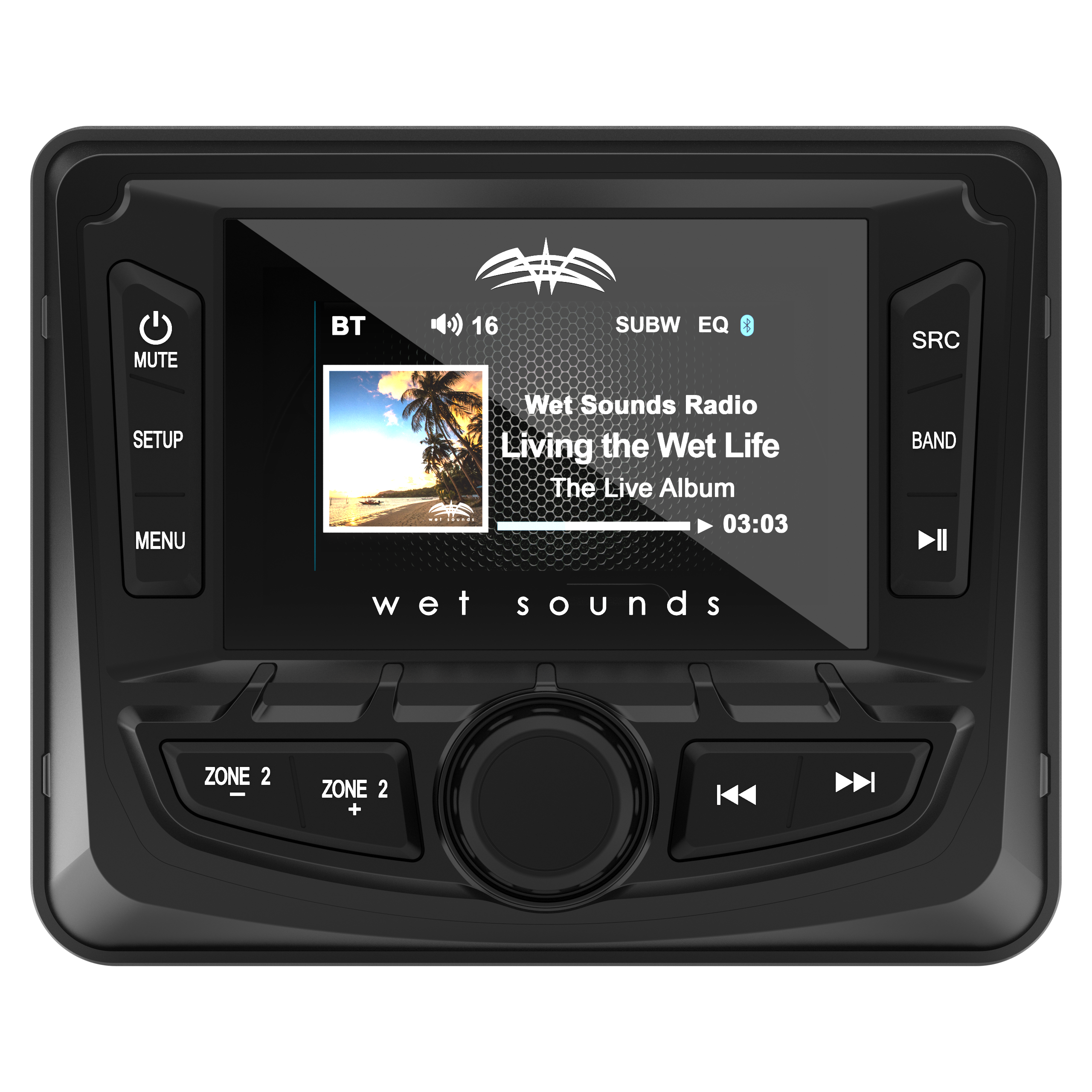 Estéreo Marino Wet Sounds WS-MC-2 Bluetooth FM AUX USB Android iOS
